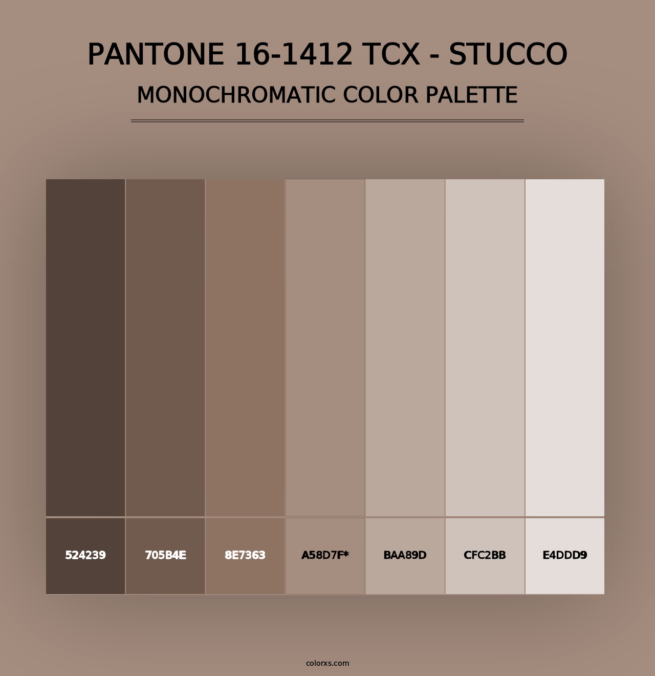 PANTONE 16-1412 TCX - Stucco - Monochromatic Color Palette