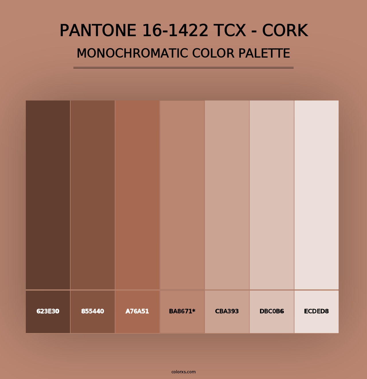 PANTONE 16-1422 TCX - Cork - Monochromatic Color Palette