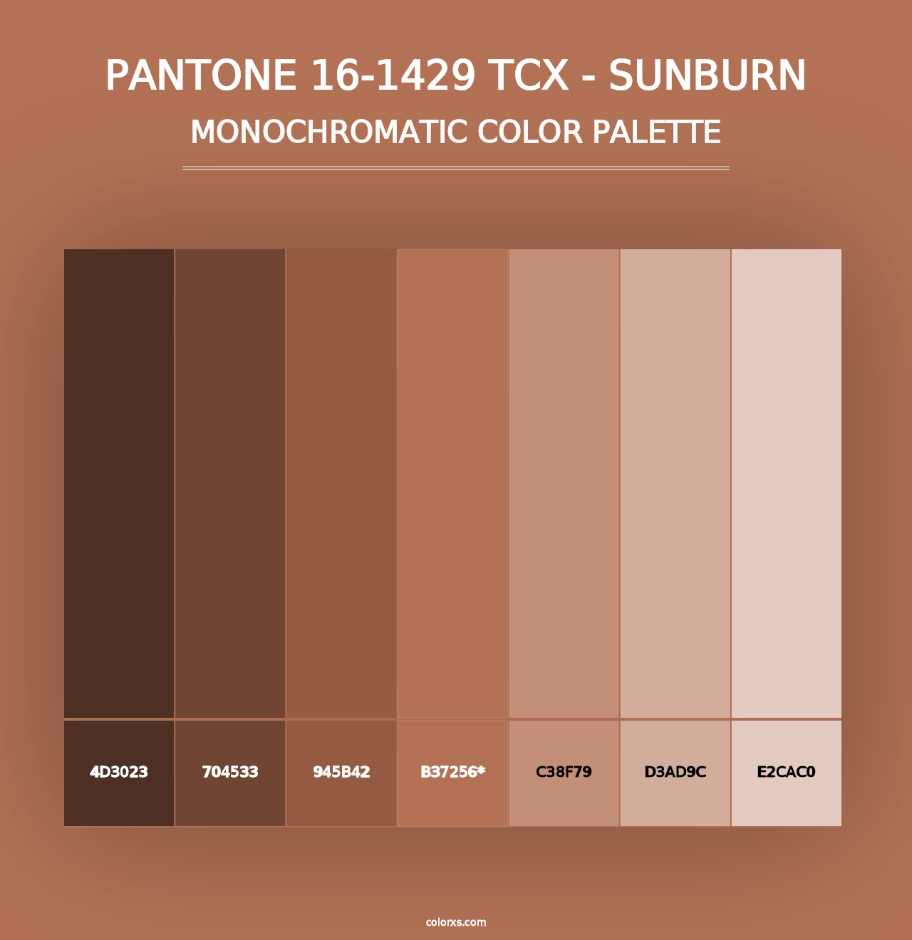 PANTONE 16-1429 TCX - Sunburn - Monochromatic Color Palette