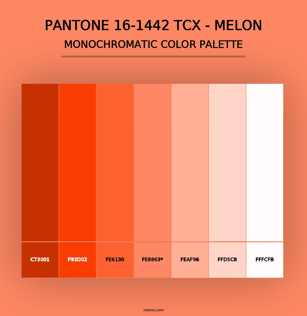 PANTONE 16-1442 TCX - Melon - Monochromatic Color Palette