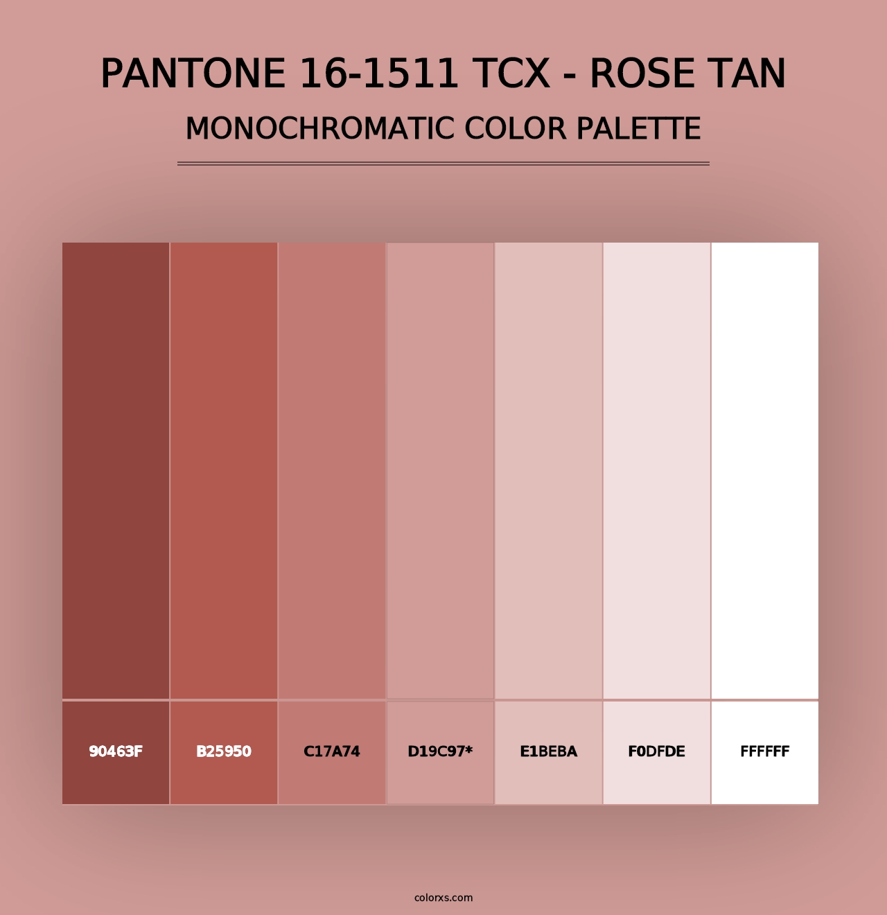 PANTONE 16-1511 TCX - Rose Tan - Monochromatic Color Palette