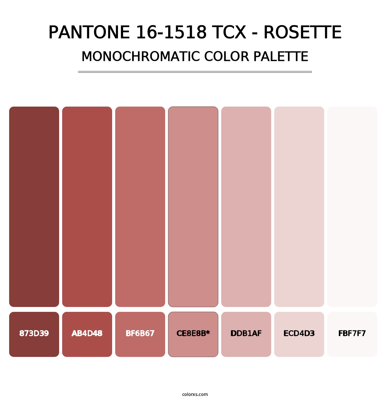 PANTONE 16-1518 TCX - Rosette - Monochromatic Color Palette