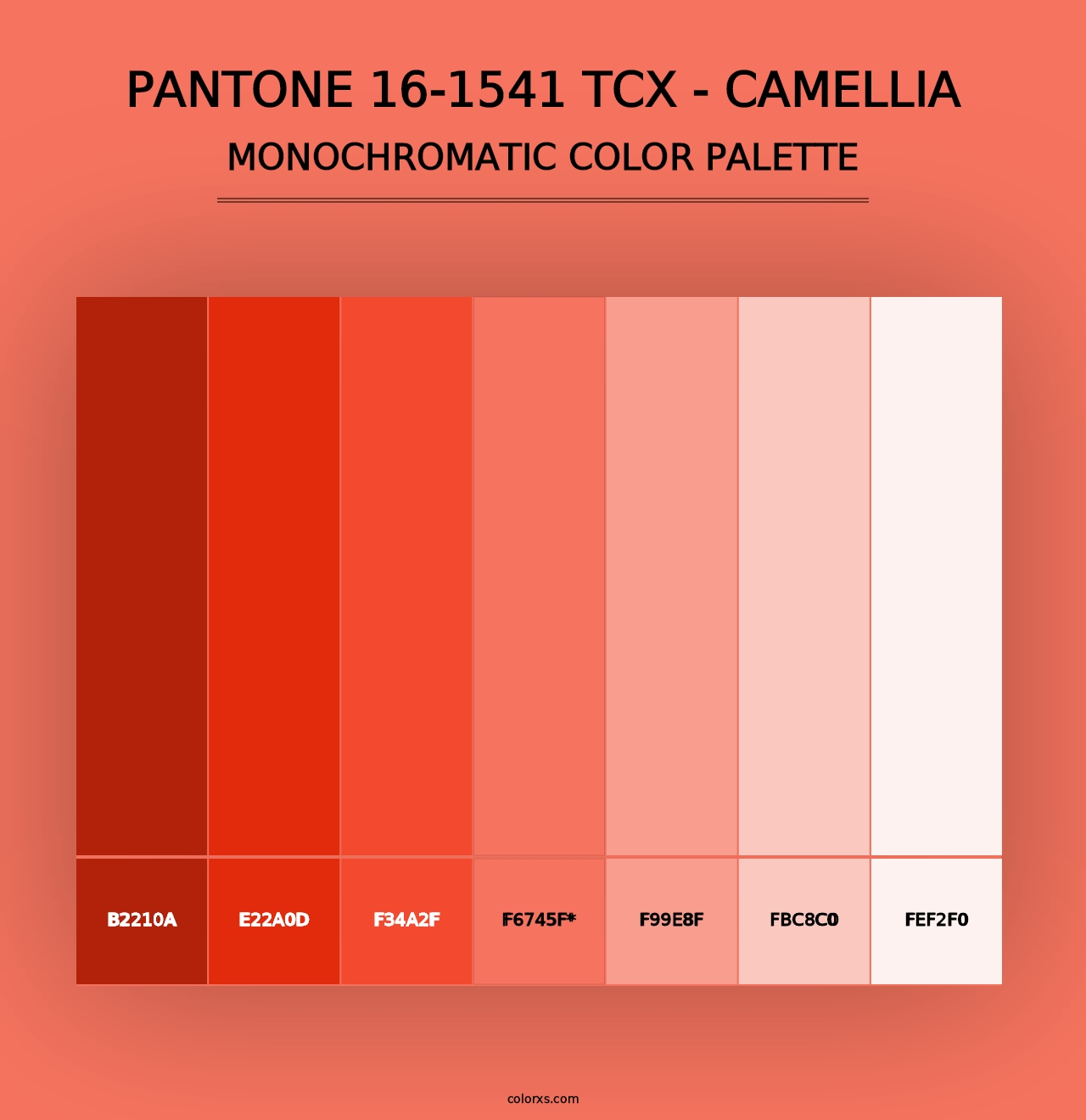 PANTONE 16-1541 TCX - Camellia - Monochromatic Color Palette