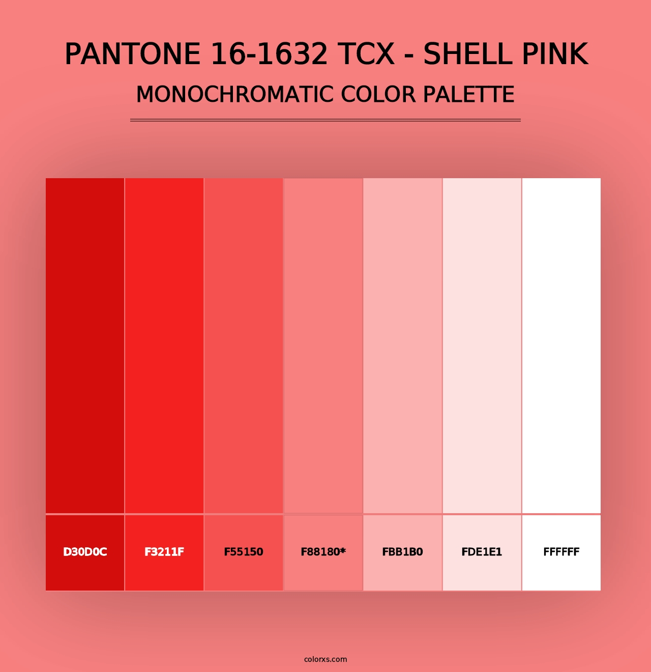 PANTONE 16-1632 TCX - Shell Pink - Monochromatic Color Palette