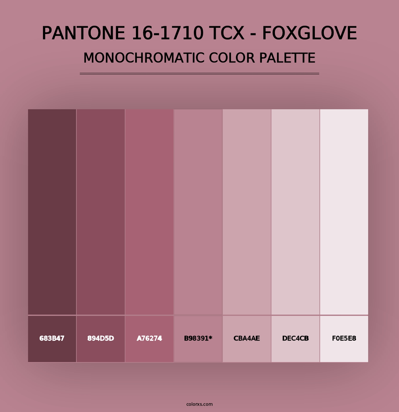 PANTONE 16-1710 TCX - Foxglove - Monochromatic Color Palette