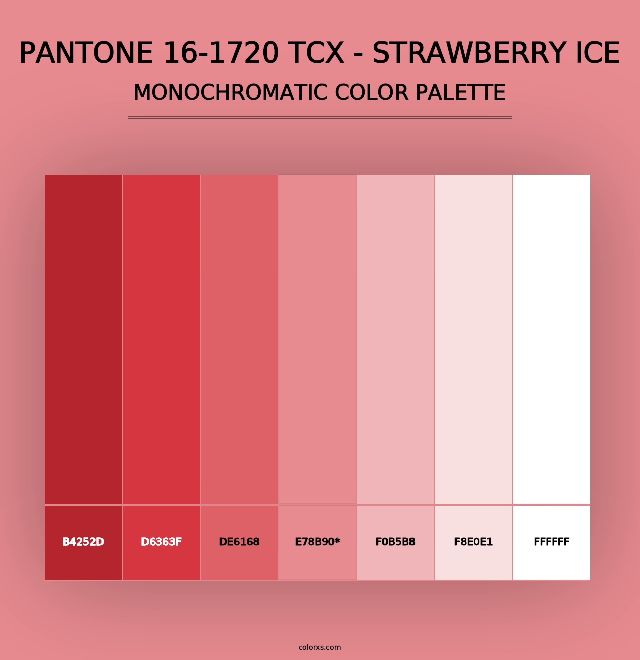 PANTONE 16-1720 TCX - Strawberry Ice - Monochromatic Color Palette