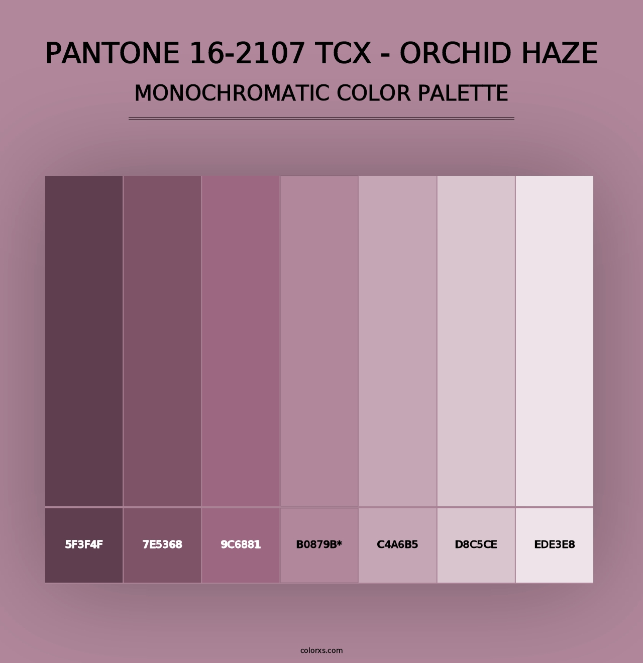 PANTONE 16-2107 TCX - Orchid Haze - Monochromatic Color Palette