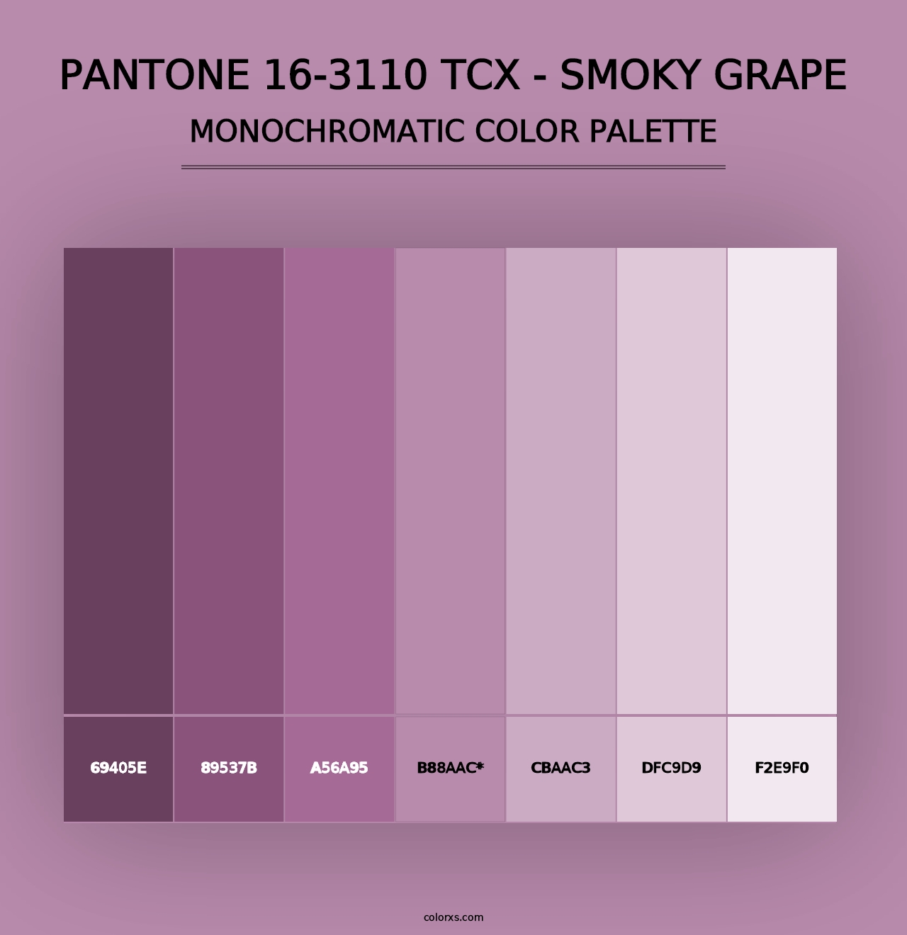 PANTONE 16-3110 TCX - Smoky Grape - Monochromatic Color Palette