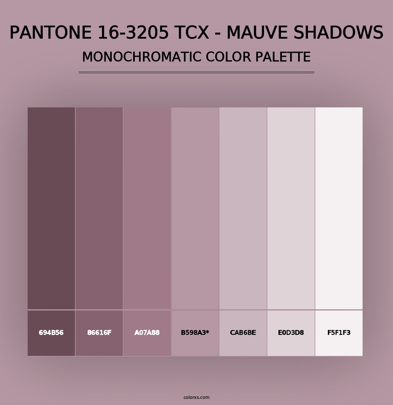 PANTONE 16-3205 TCX - Mauve Shadows - Monochromatic Color Palette