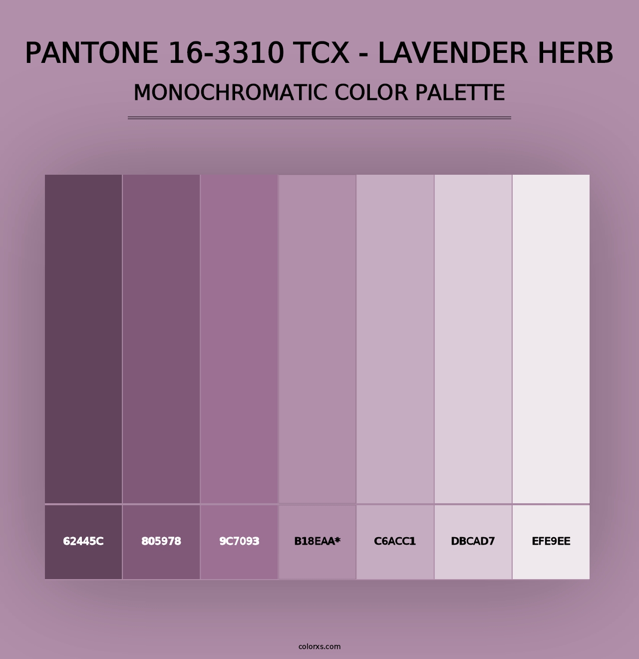 PANTONE 16-3310 TCX - Lavender Herb - Monochromatic Color Palette