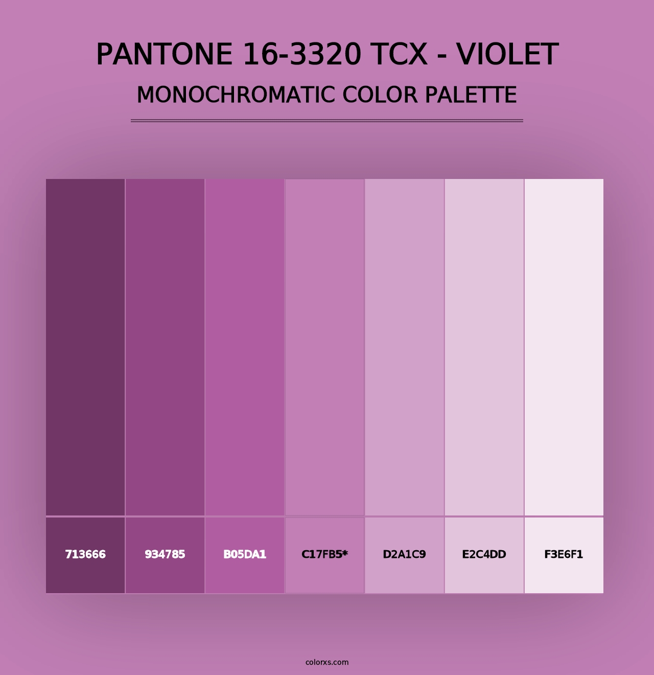 PANTONE 16-3320 TCX - Violet - Monochromatic Color Palette