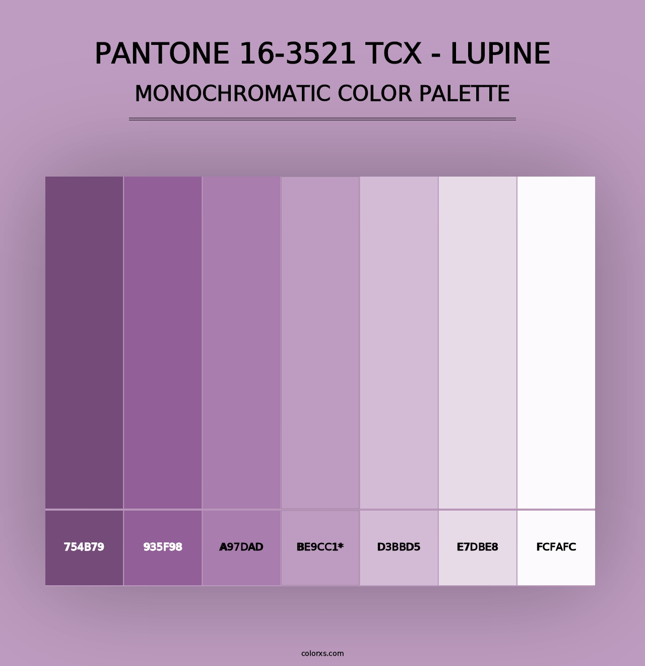 PANTONE 16-3521 TCX - Lupine - Monochromatic Color Palette