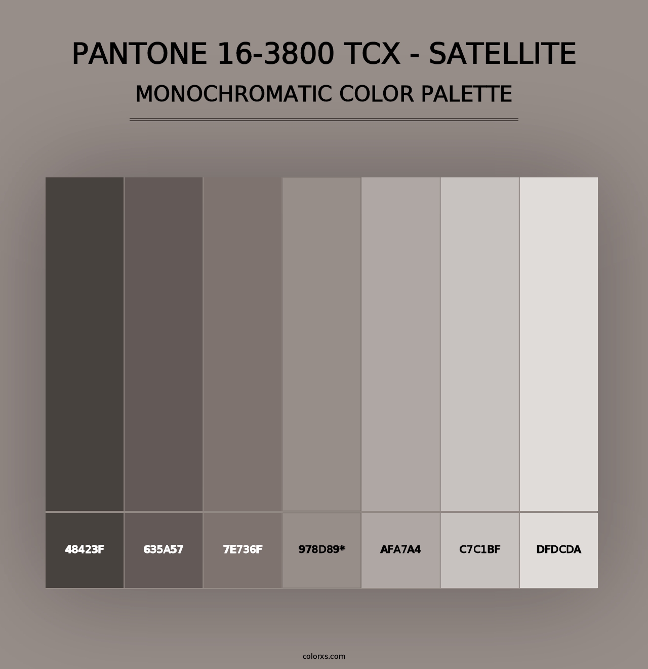 PANTONE 16-3800 TCX - Satellite - Monochromatic Color Palette