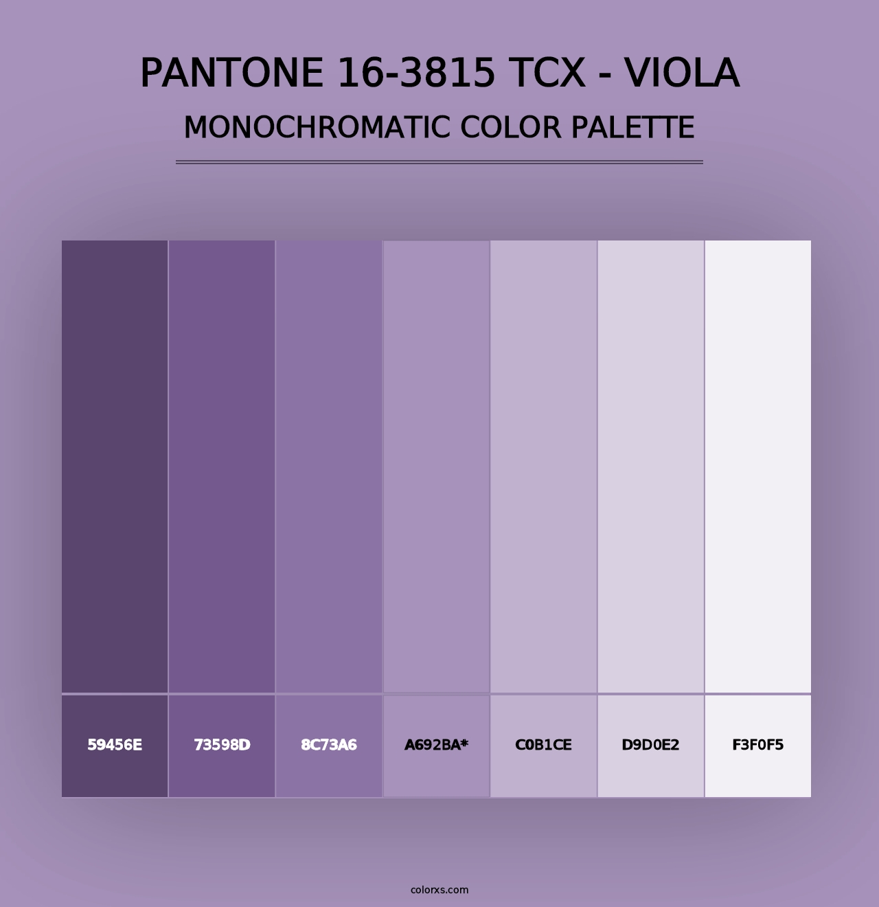 PANTONE 16-3815 TCX - Viola - Monochromatic Color Palette