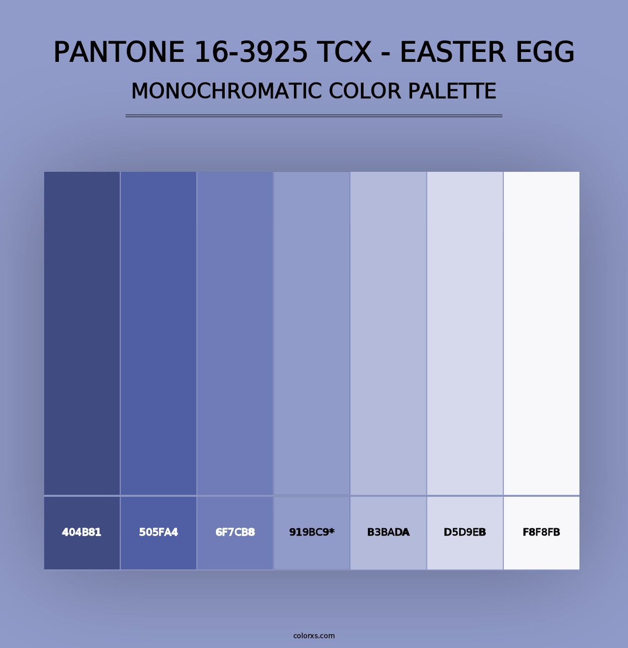 PANTONE 16-3925 TCX - Easter Egg - Monochromatic Color Palette