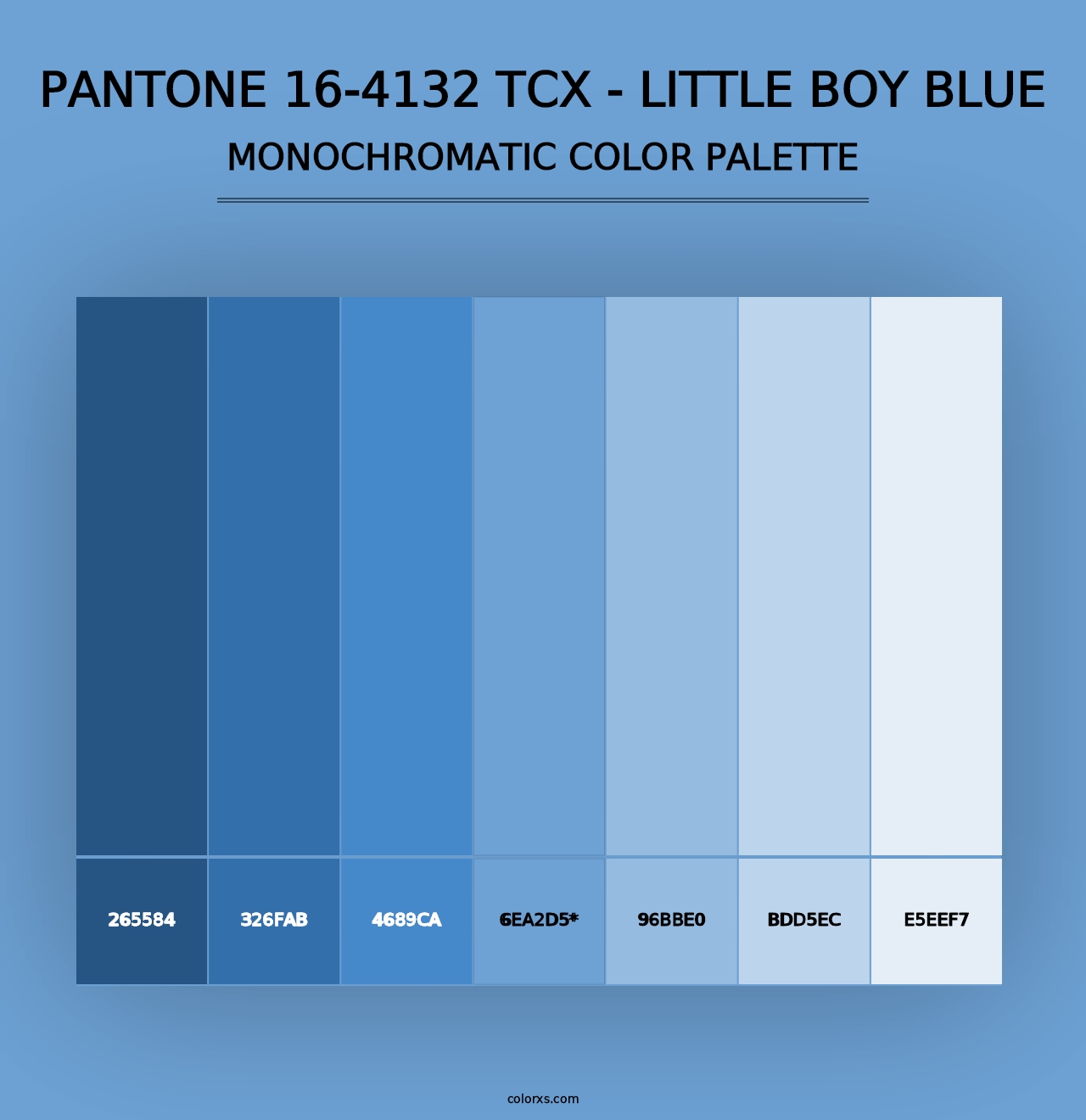 PANTONE 16-4132 TCX - Little Boy Blue - Monochromatic Color Palette