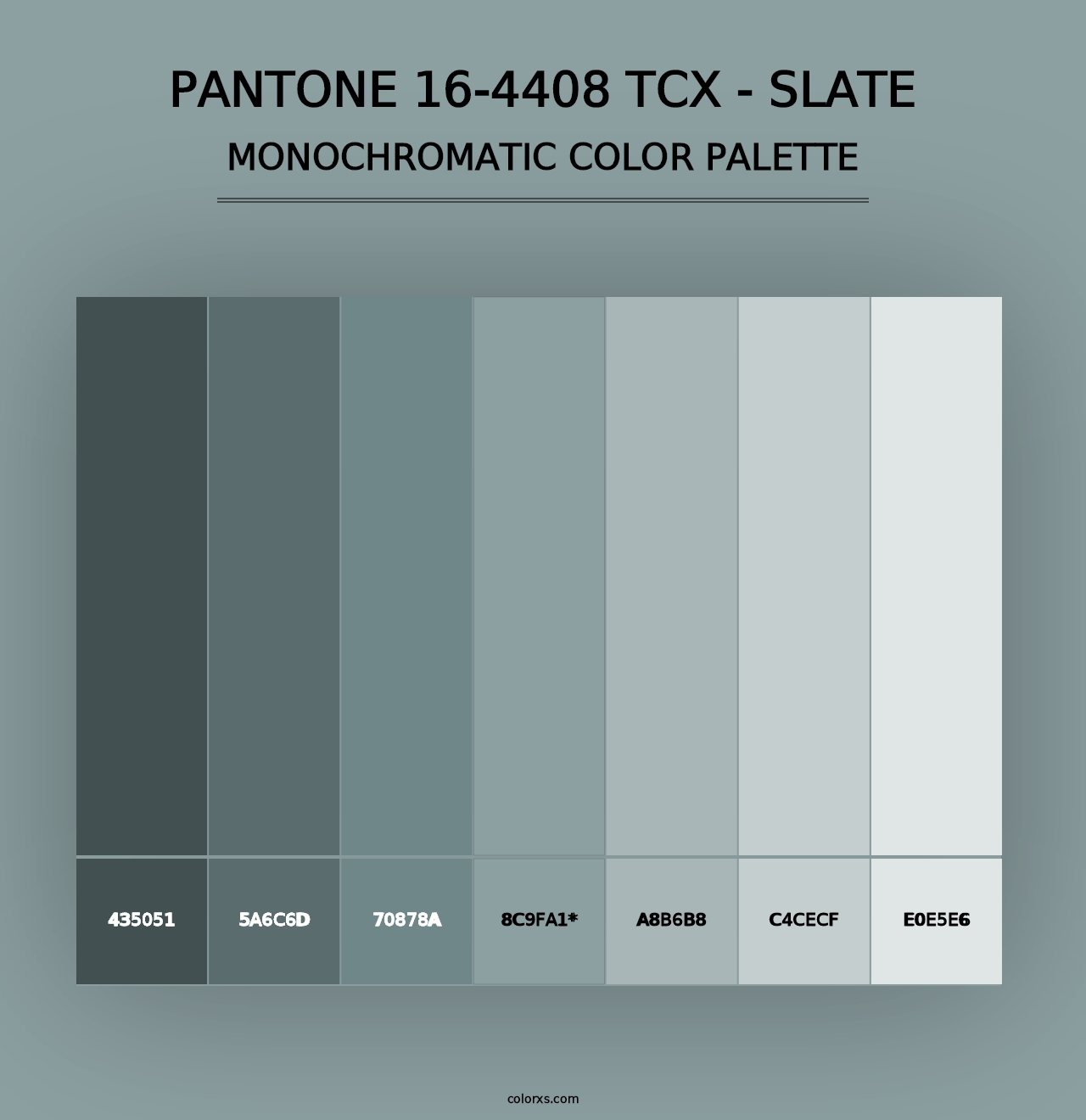 PANTONE 16-4408 TCX - Slate - Monochromatic Color Palette