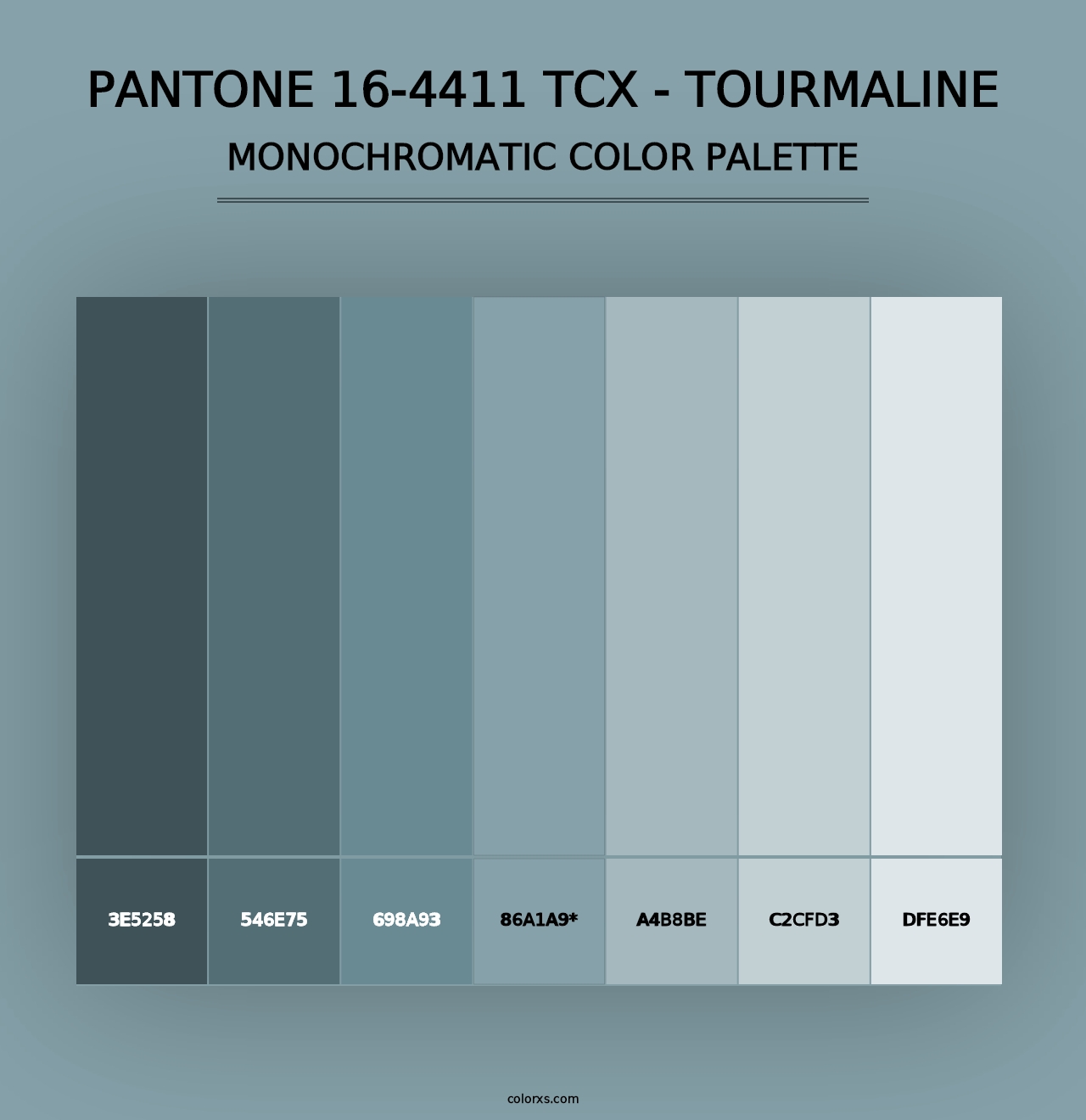 PANTONE 16-4411 TCX - Tourmaline - Monochromatic Color Palette