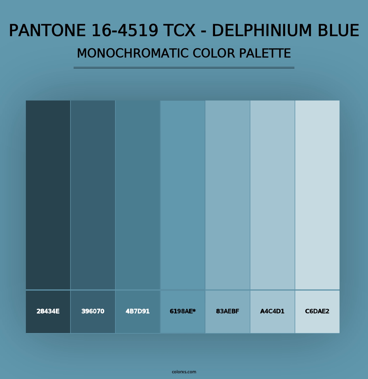 PANTONE 16-4519 TCX - Delphinium Blue - Monochromatic Color Palette