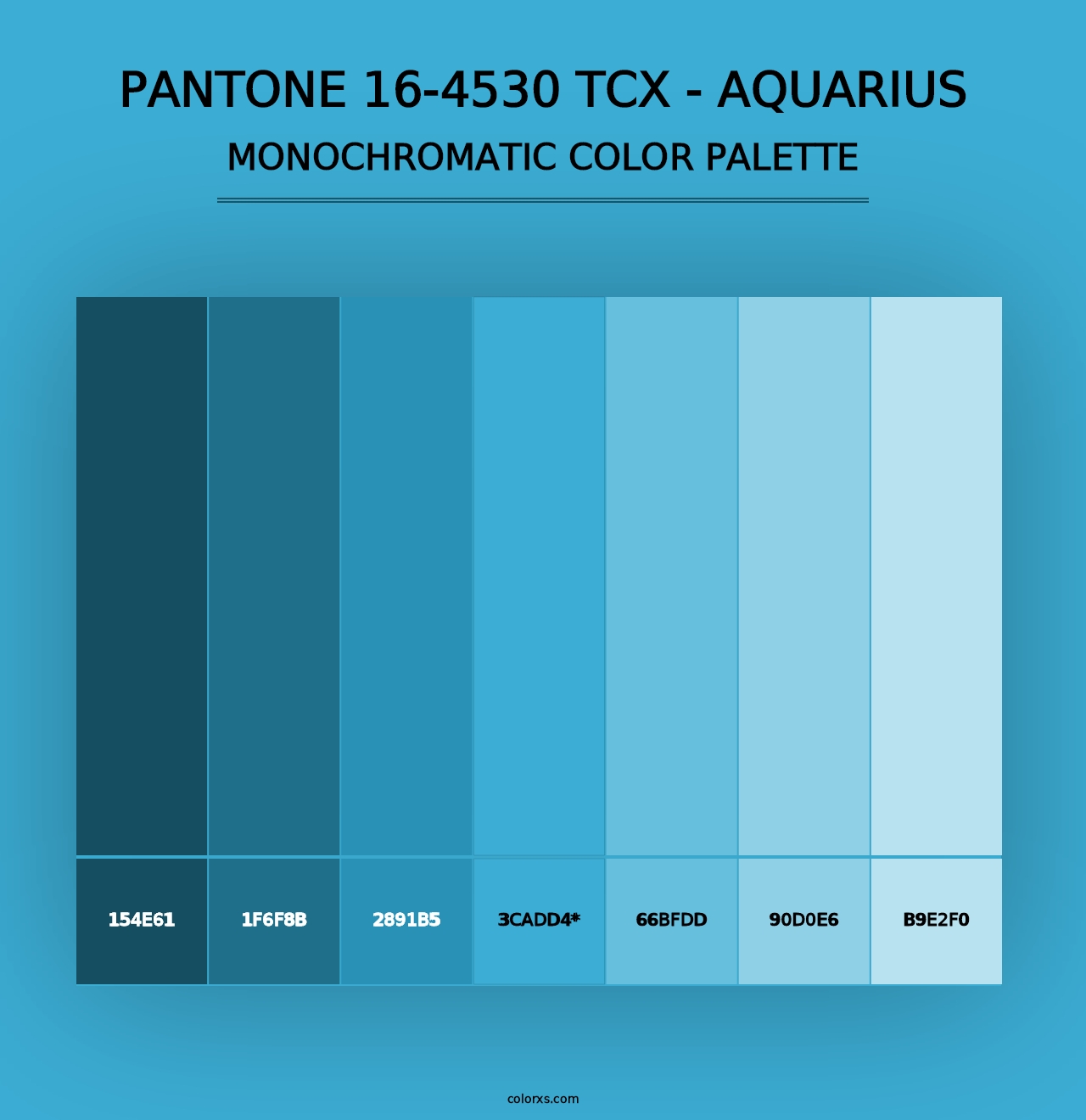 PANTONE 16-4530 TCX - Aquarius - Monochromatic Color Palette