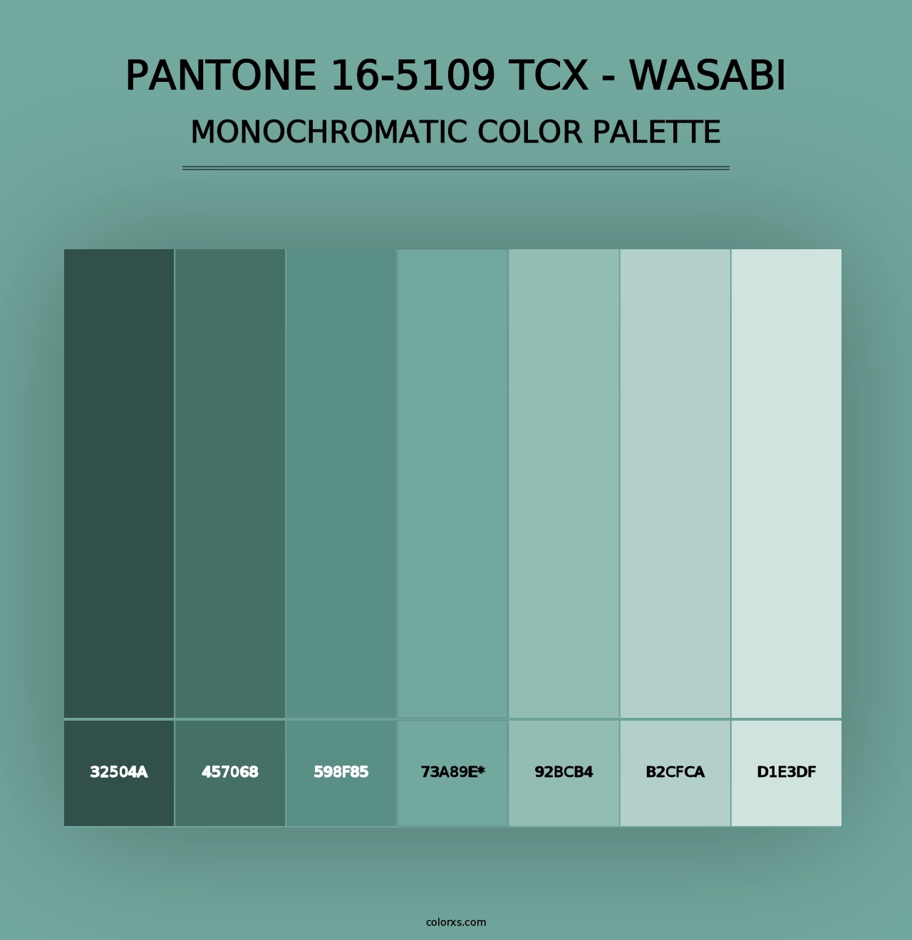 PANTONE 16-5109 TCX - Wasabi - Monochromatic Color Palette