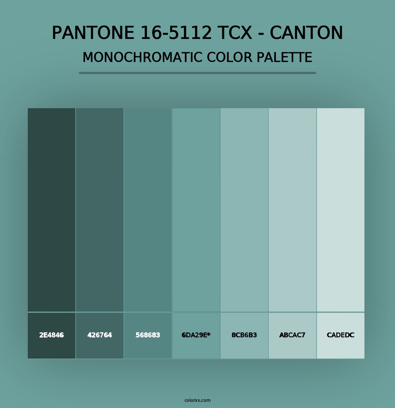 PANTONE 16-5112 TCX - Canton - Monochromatic Color Palette