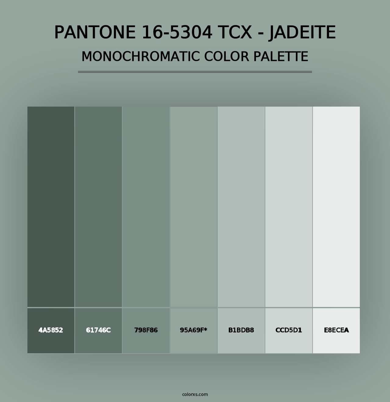 PANTONE 16-5304 TCX - Jadeite - Monochromatic Color Palette