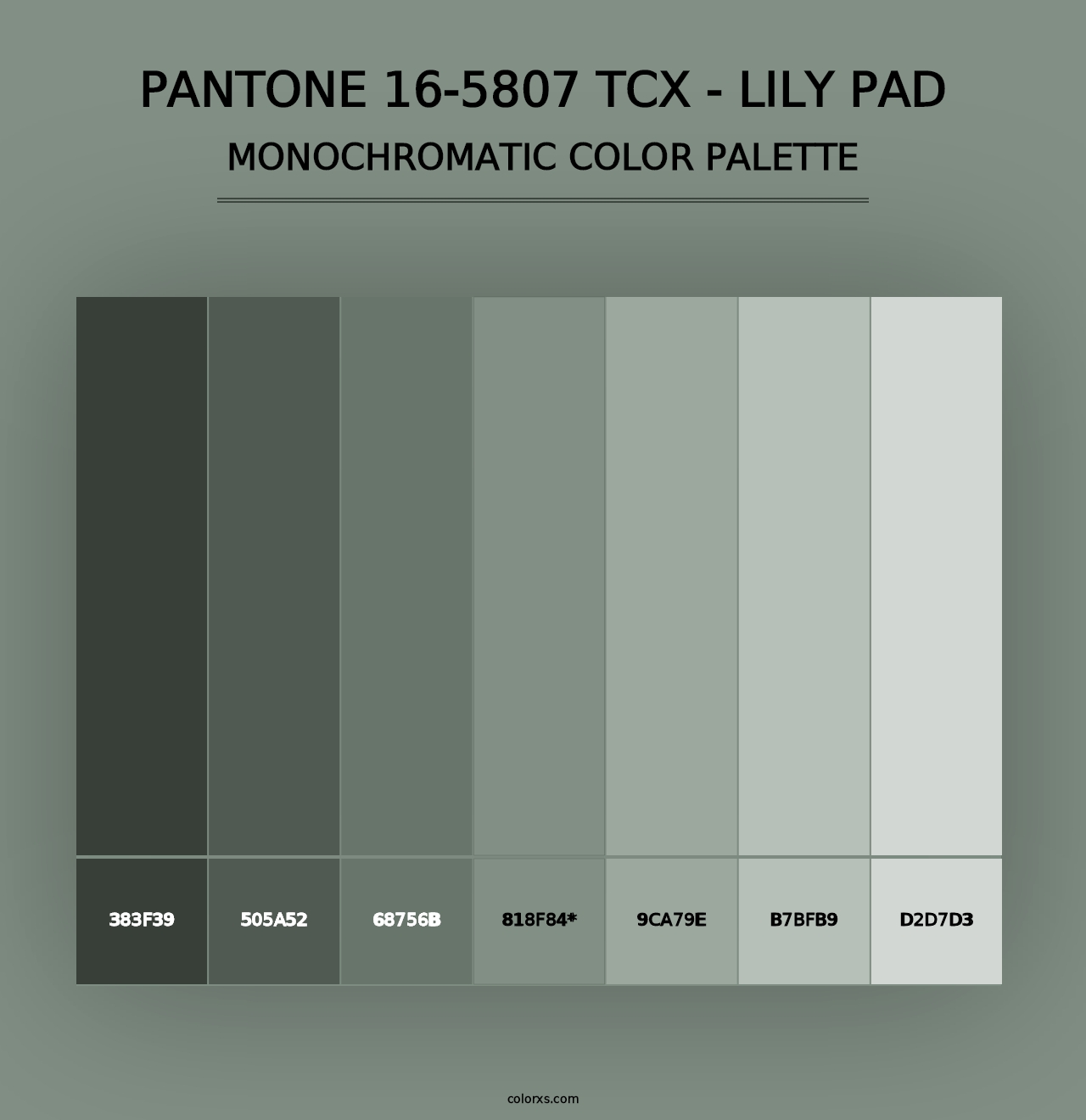 PANTONE 16-5807 TCX - Lily Pad - Monochromatic Color Palette