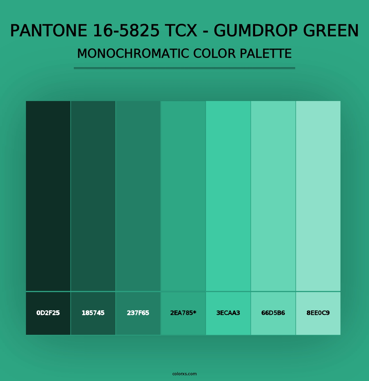 PANTONE 16-5825 TCX - Gumdrop Green - Monochromatic Color Palette