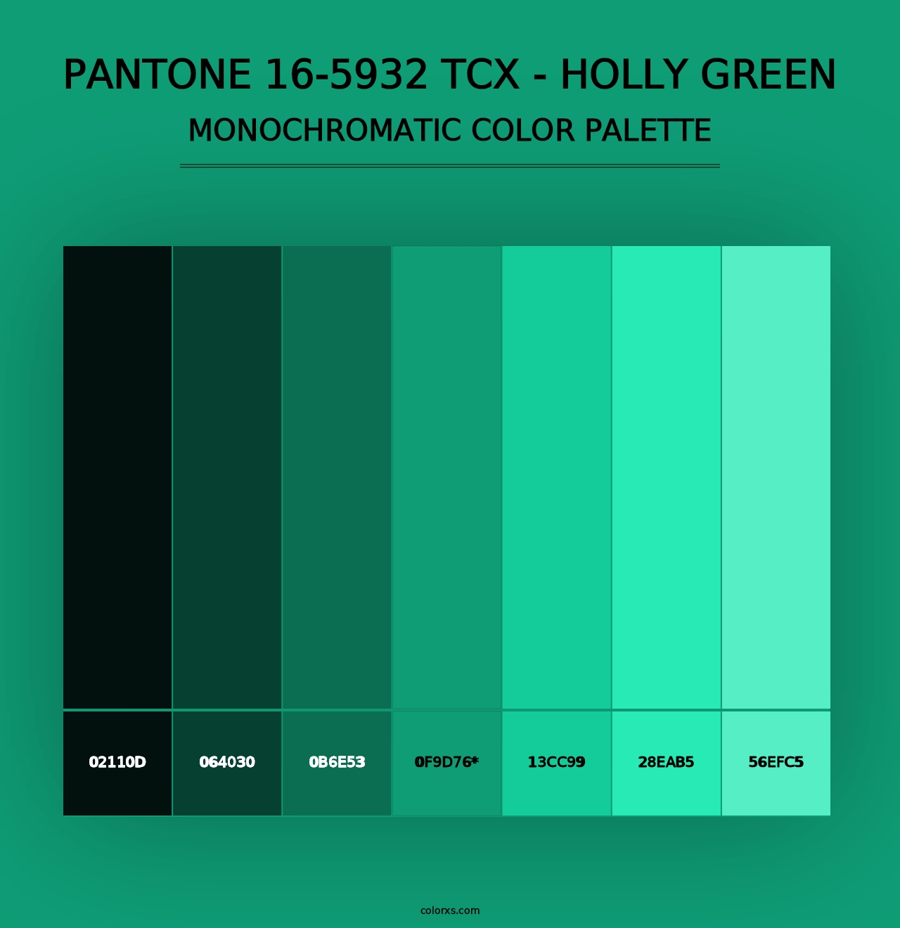 PANTONE 16-5932 TCX - Holly Green - Monochromatic Color Palette