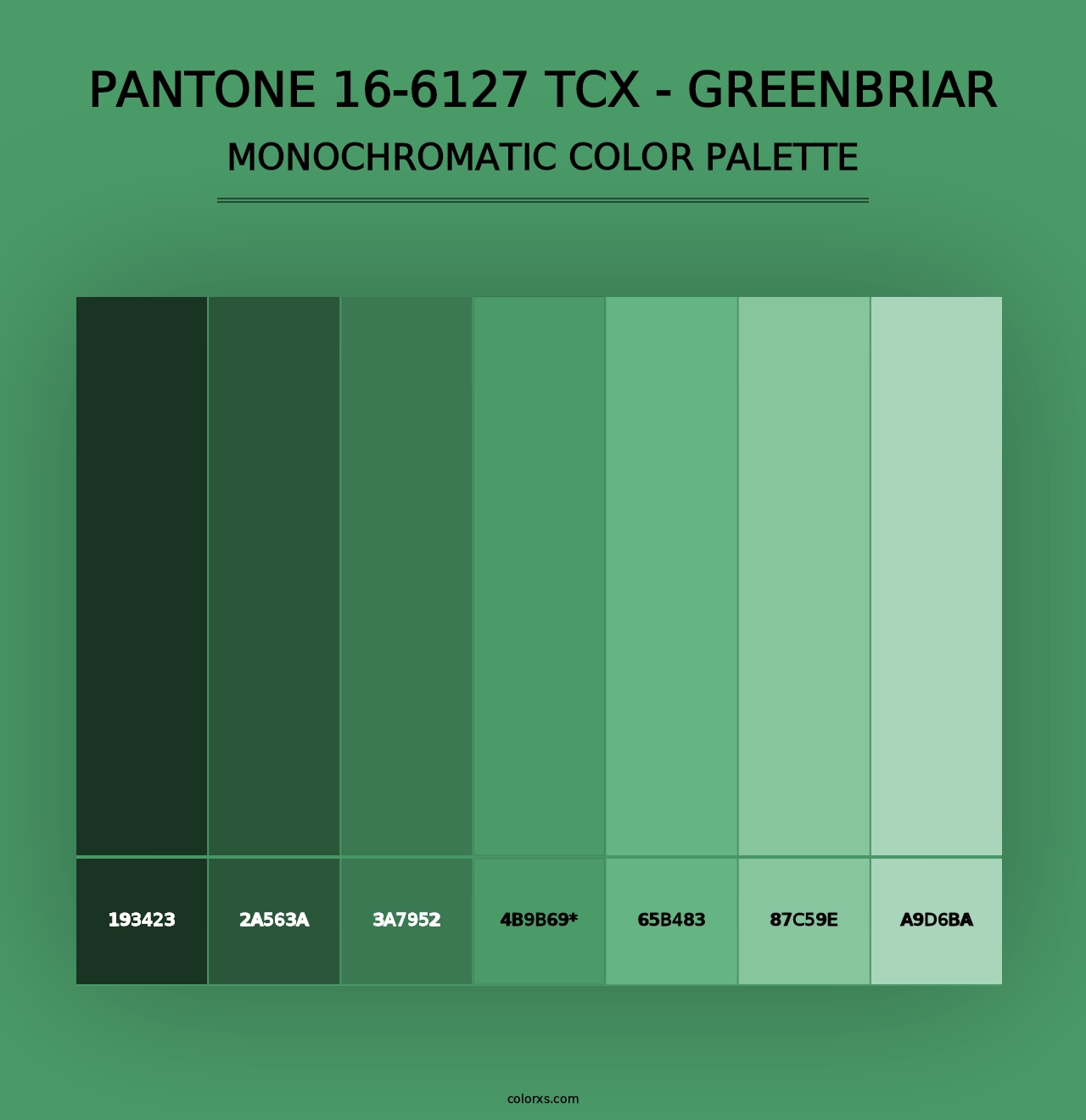 PANTONE 16-6127 TCX - Greenbriar - Monochromatic Color Palette