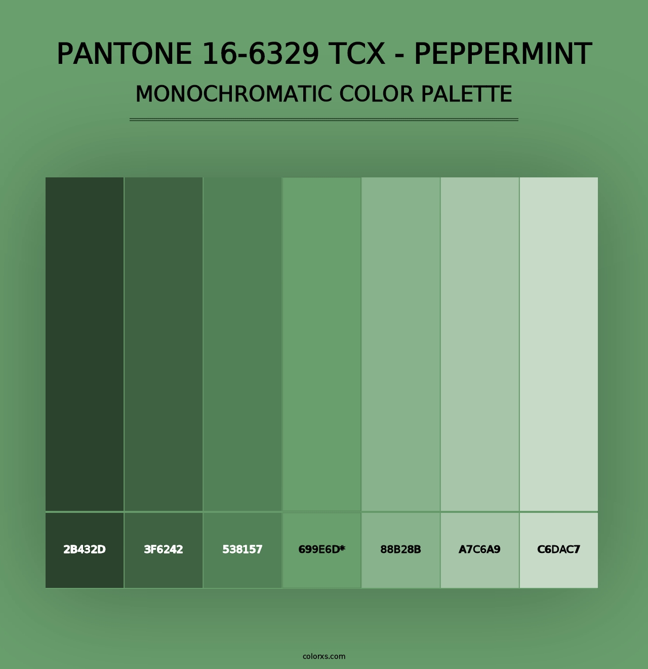 PANTONE 16-6329 TCX - Peppermint - Monochromatic Color Palette