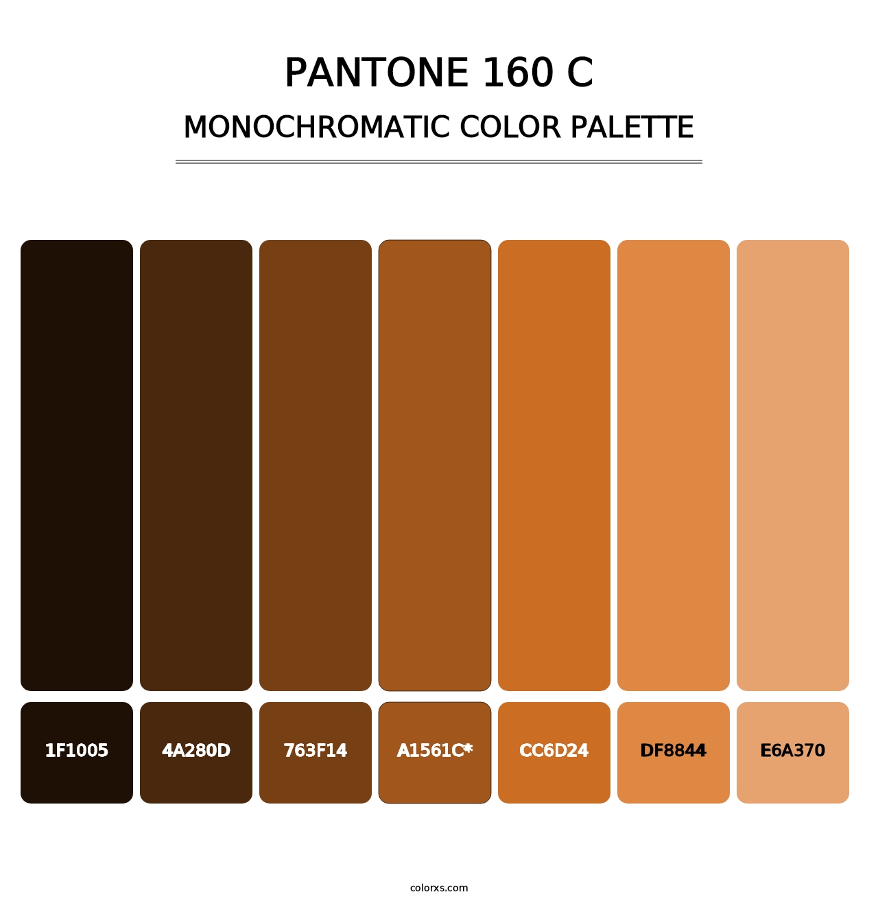 PANTONE 160 C - Monochromatic Color Palette