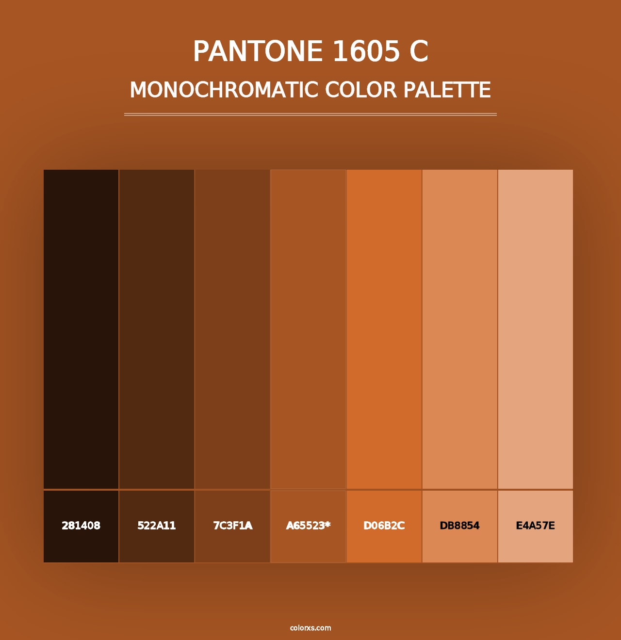 PANTONE 1605 C - Monochromatic Color Palette