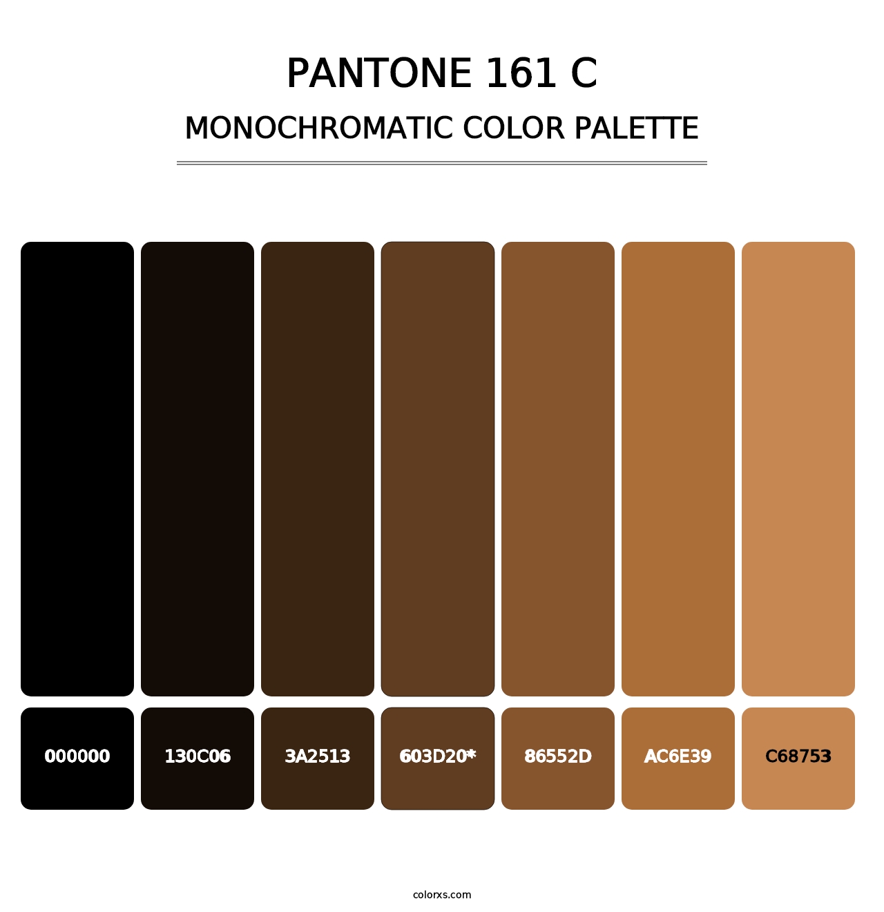 PANTONE 161 C - Monochromatic Color Palette