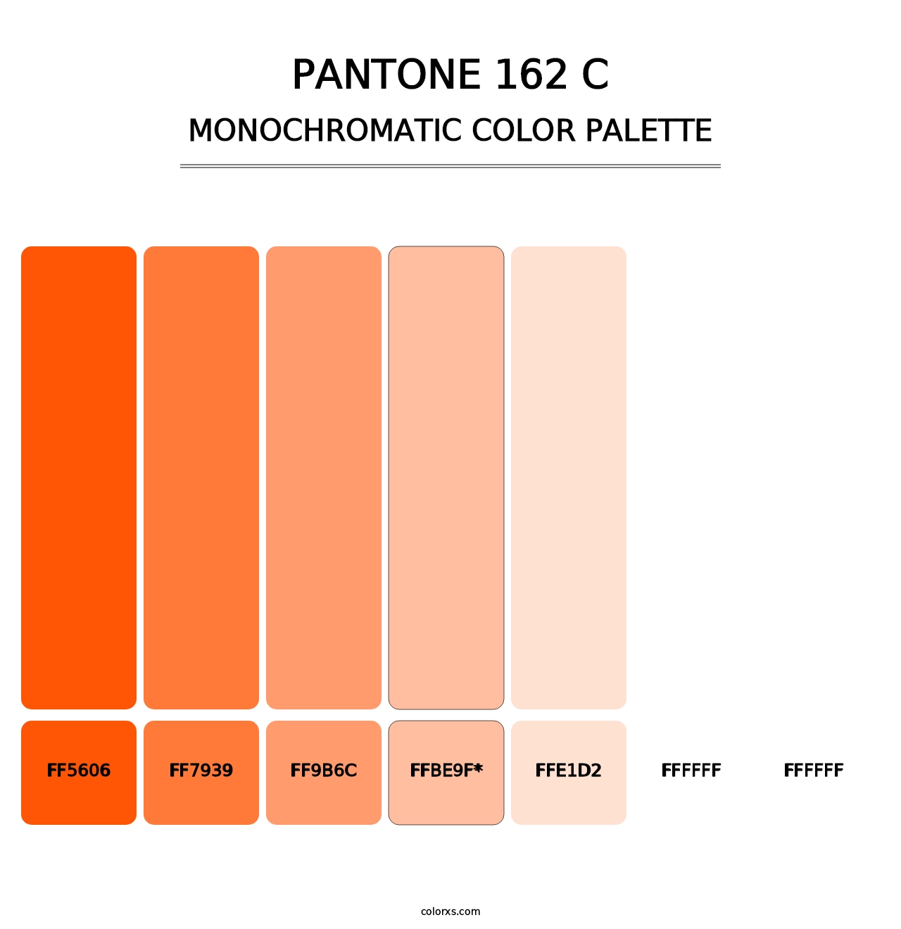 PANTONE 162 C - Monochromatic Color Palette