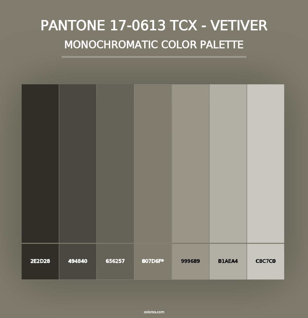 PANTONE 17-0613 TCX - Vetiver - Monochromatic Color Palette