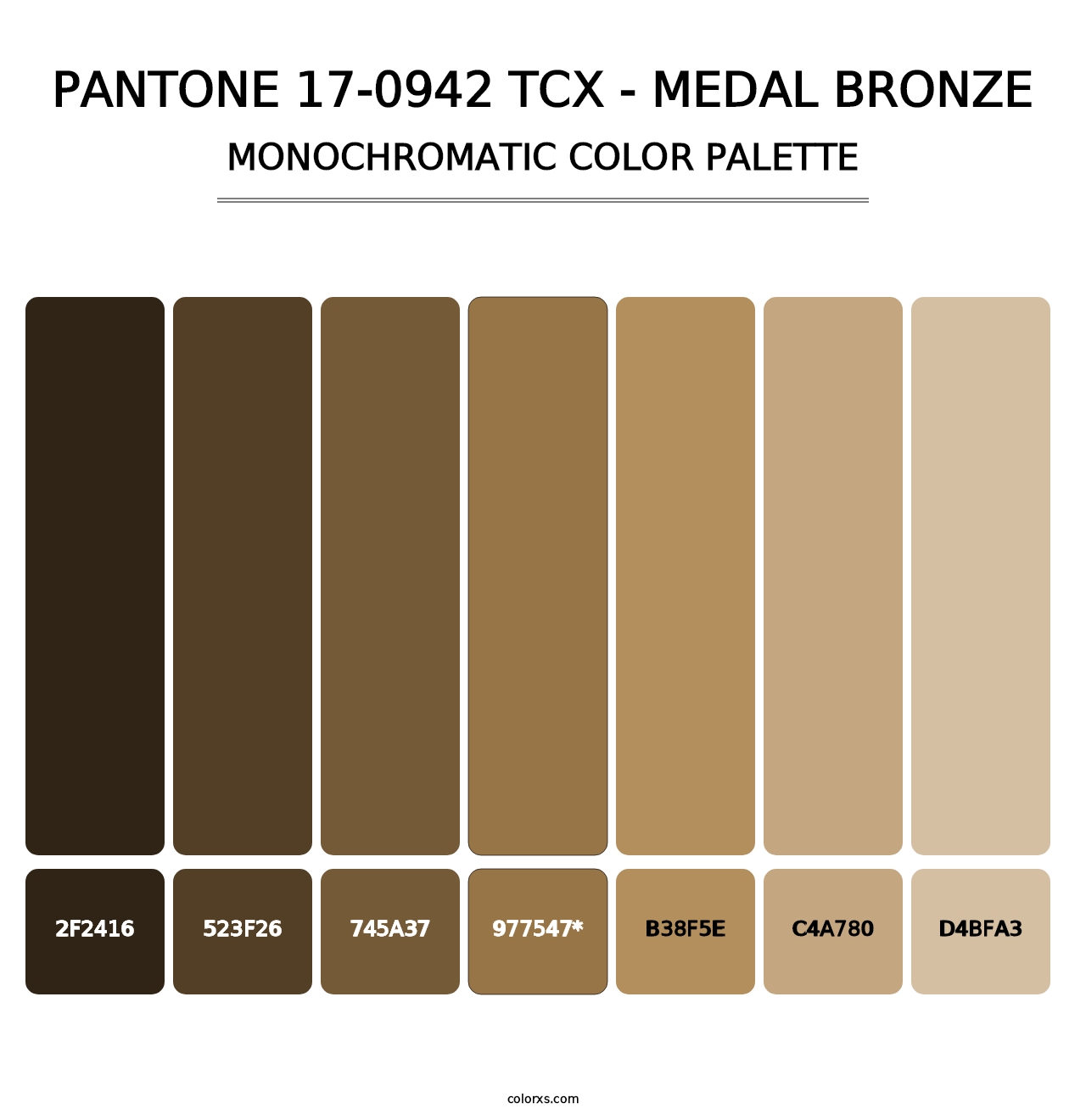 PANTONE 17-0942 TCX - Medal Bronze - Monochromatic Color Palette