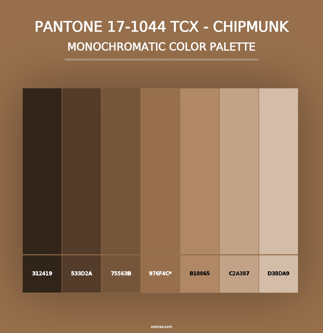 PANTONE 17-1044 TCX - Chipmunk - Monochromatic Color Palette