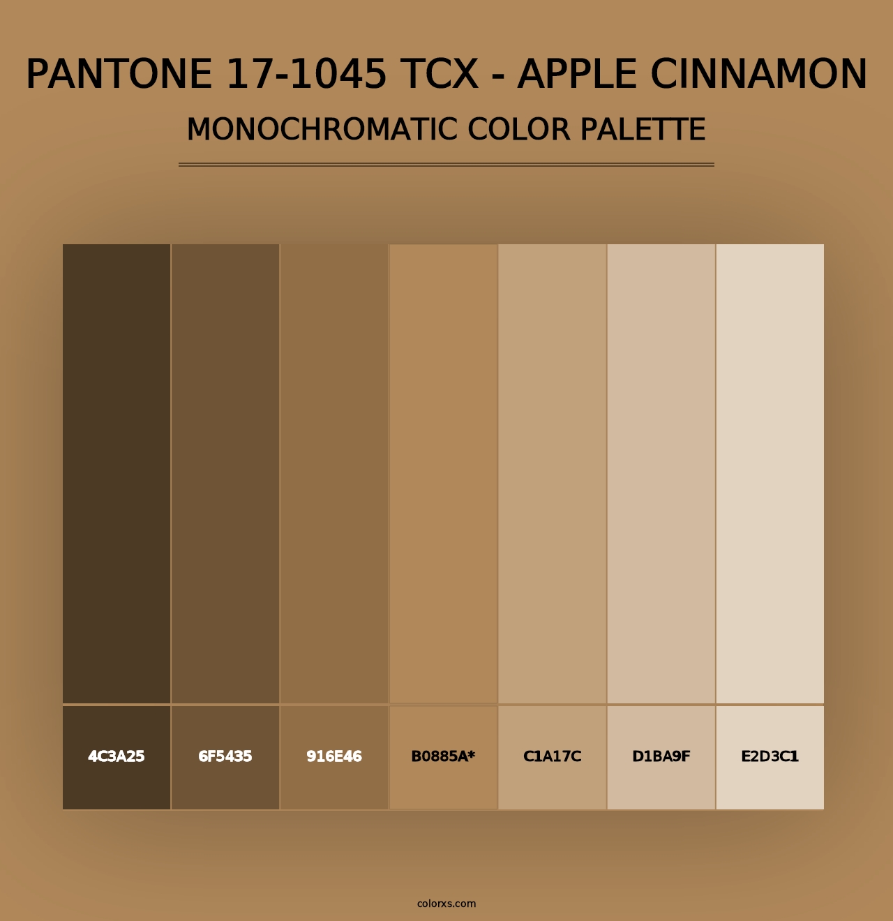 PANTONE 17-1045 TCX - Apple Cinnamon - Monochromatic Color Palette