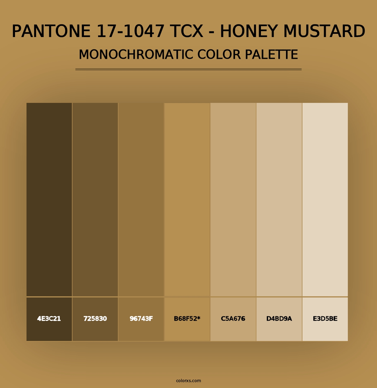 PANTONE 17-1047 TCX - Honey Mustard - Monochromatic Color Palette