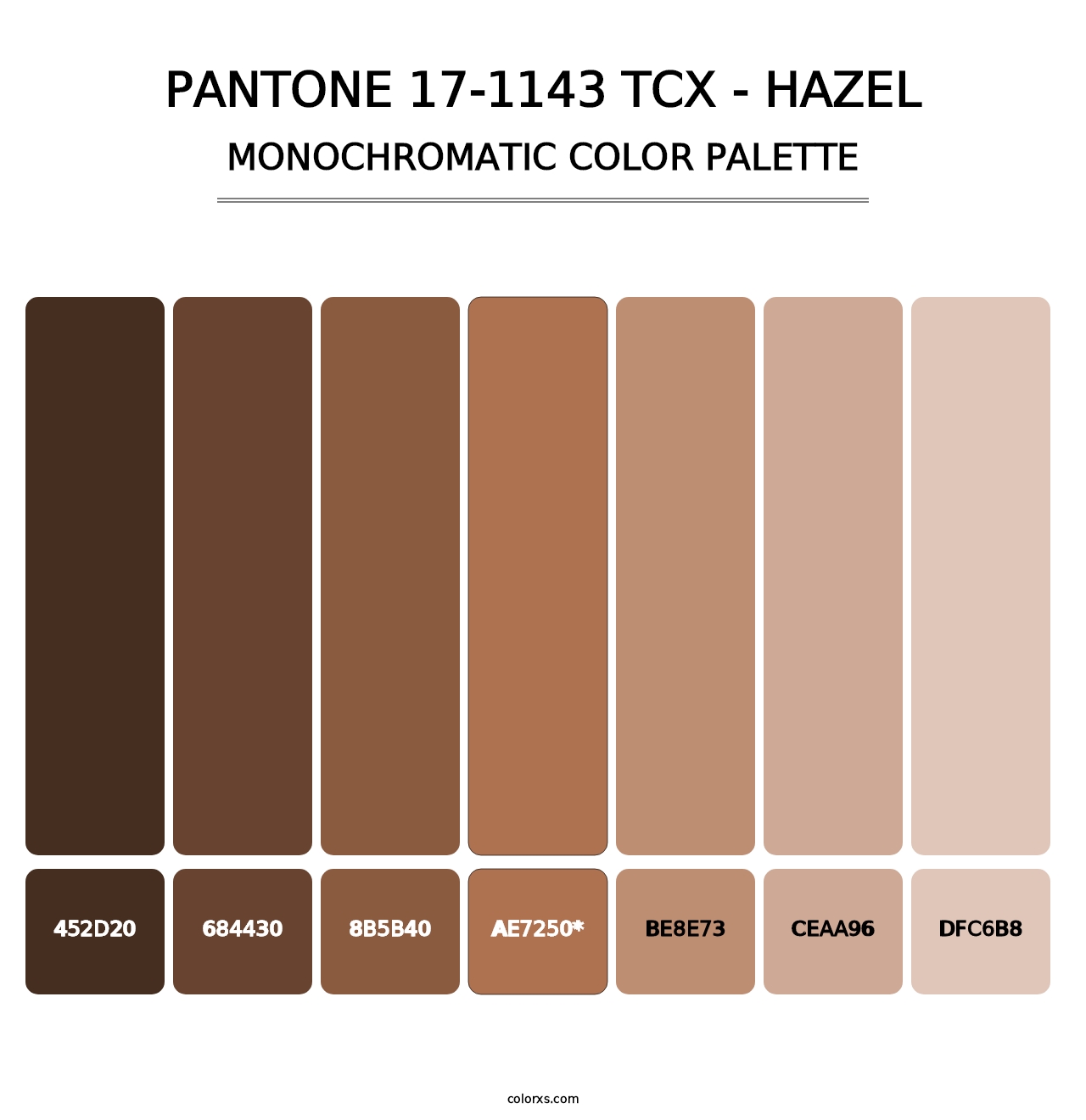 PANTONE 17-1143 TCX - Hazel - Monochromatic Color Palette