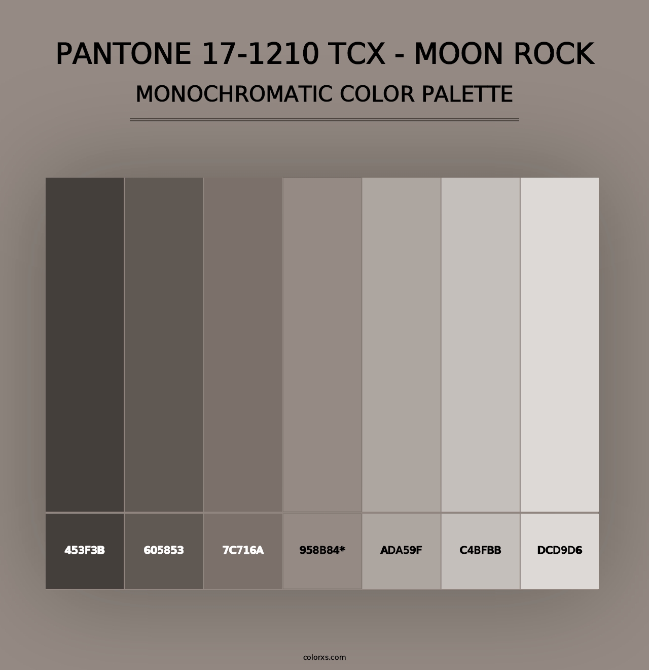 PANTONE 17-1210 TCX - Moon Rock - Monochromatic Color Palette