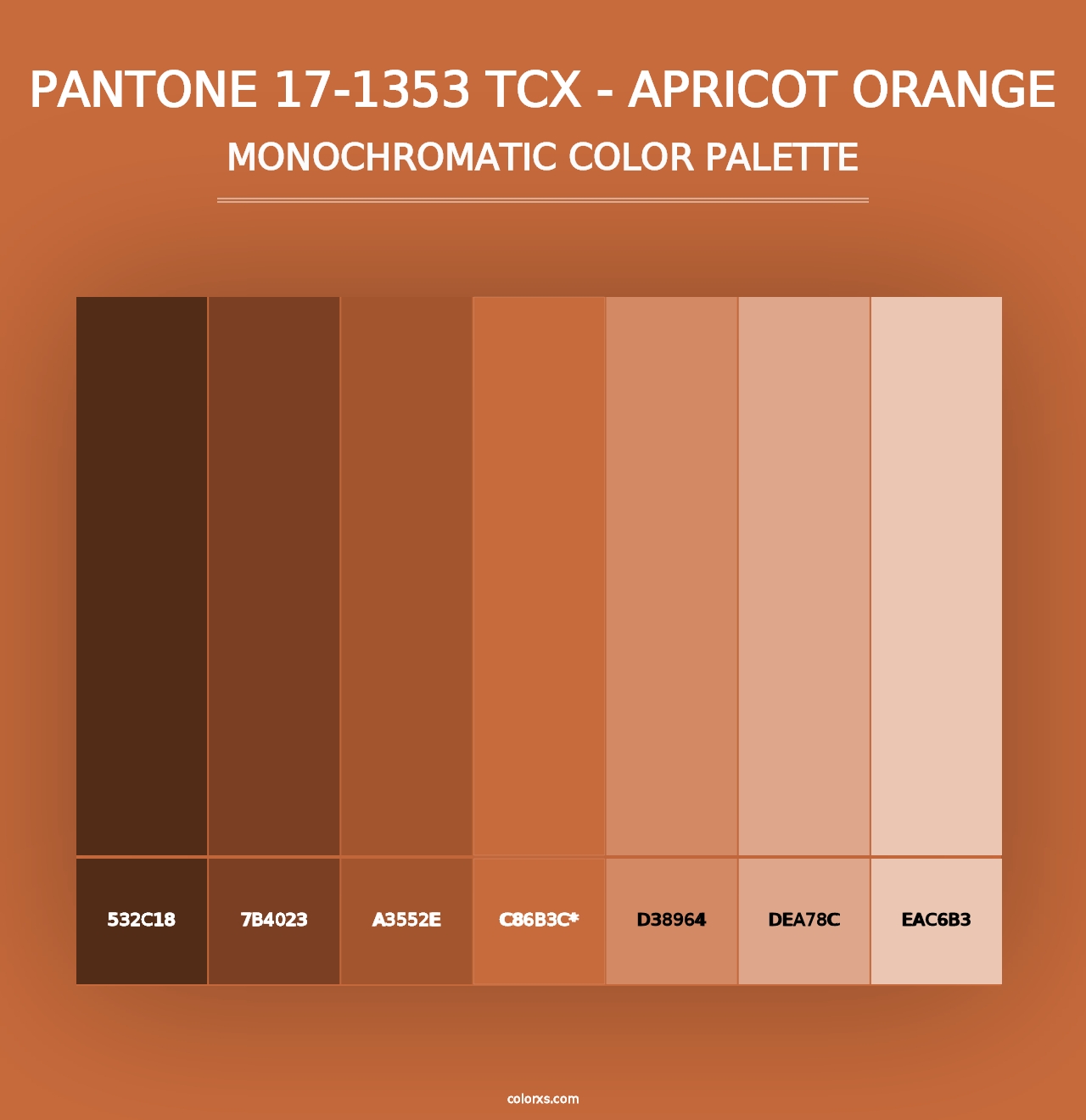 PANTONE 17-1353 TCX - Apricot Orange - Monochromatic Color Palette