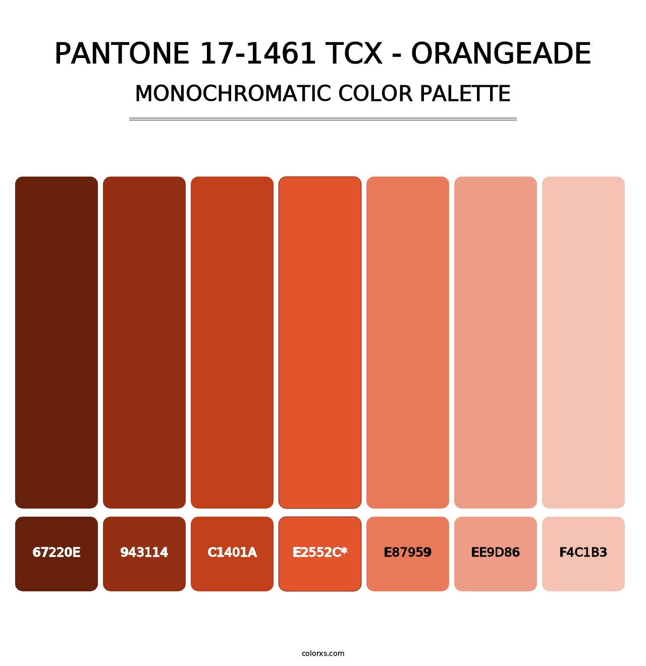 PANTONE 17-1461 TCX - Orangeade - Monochromatic Color Palette