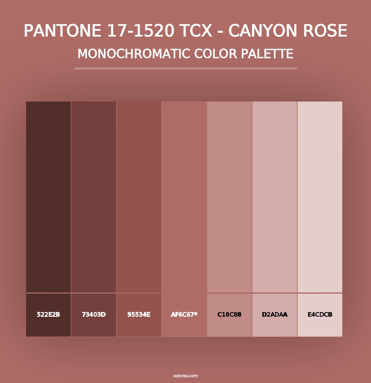 PANTONE 17-1520 TCX - Canyon Rose - Monochromatic Color Palette