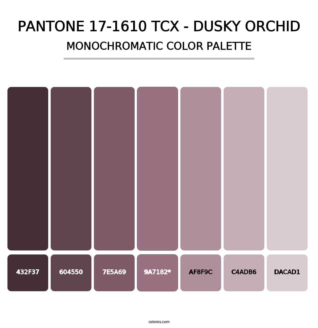 PANTONE 17-1610 TCX - Dusky Orchid - Monochromatic Color Palette