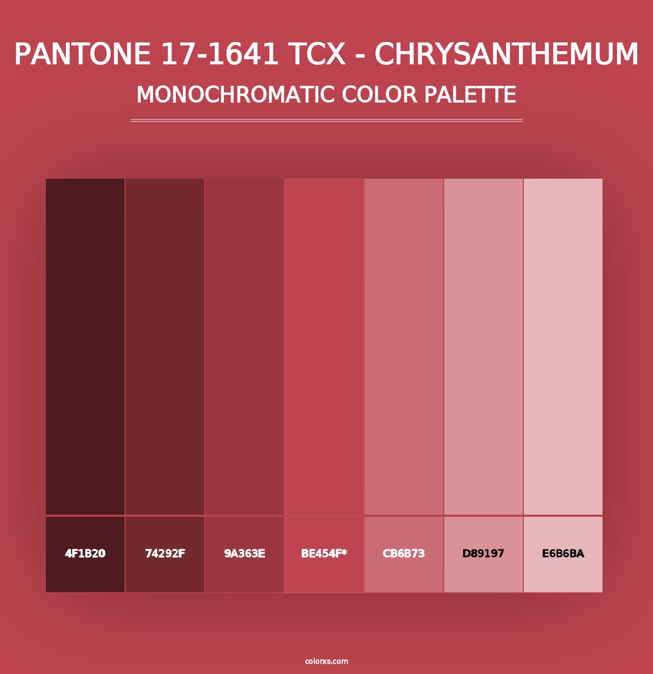 PANTONE 17-1641 TCX - Chrysanthemum - Monochromatic Color Palette