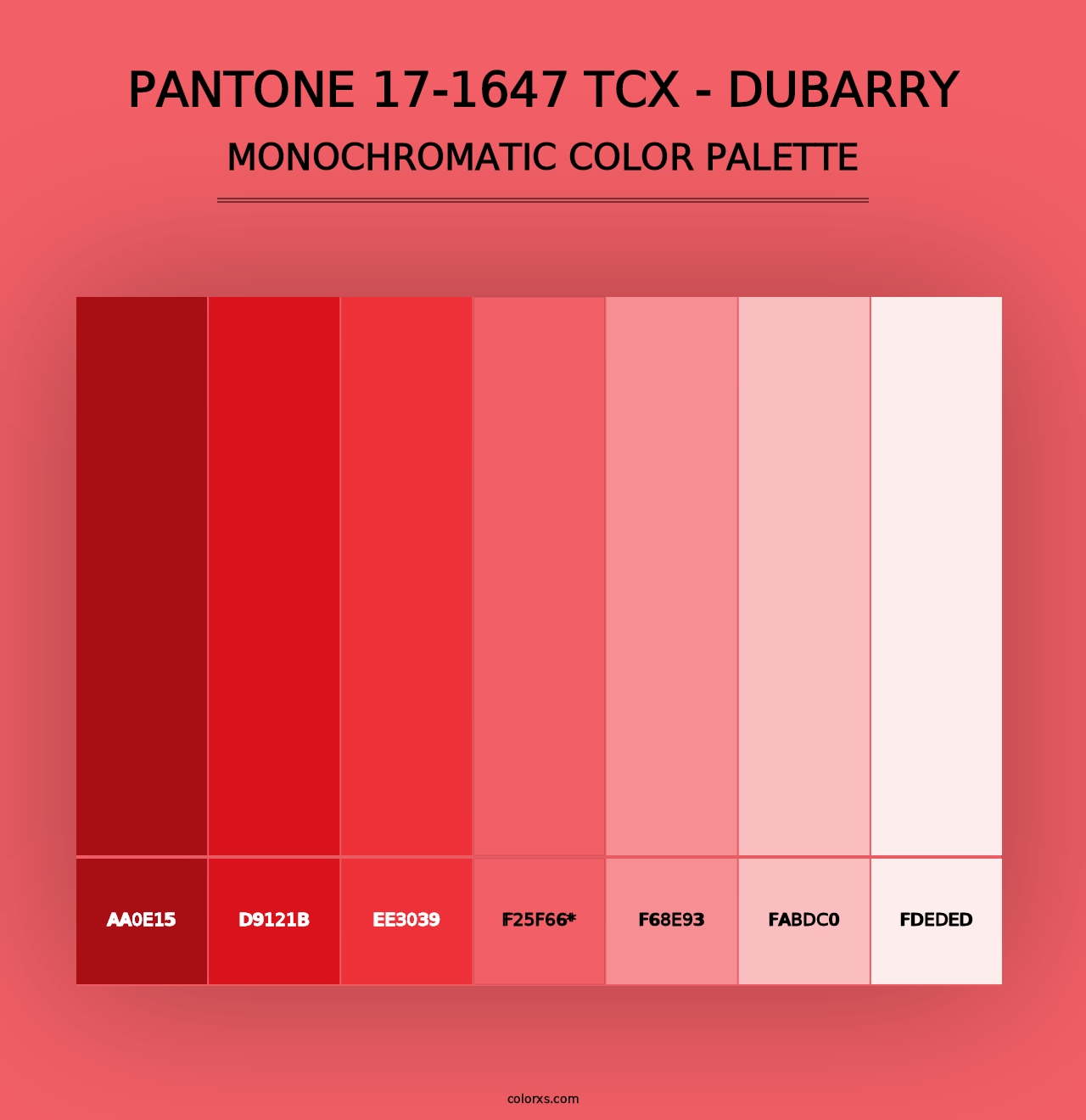 PANTONE 17-1647 TCX - Dubarry - Monochromatic Color Palette