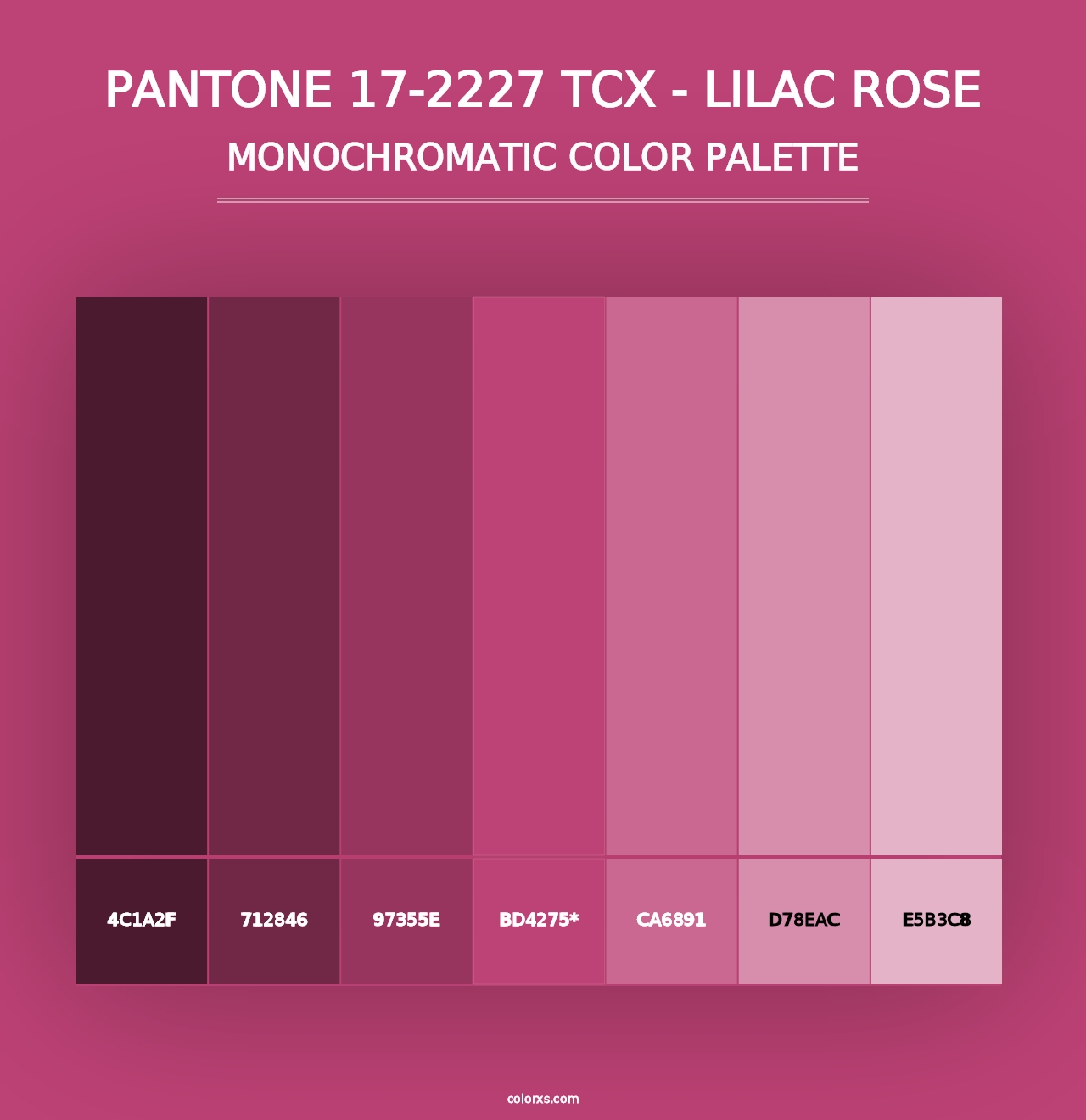 PANTONE 17-2227 TCX - Lilac Rose - Monochromatic Color Palette